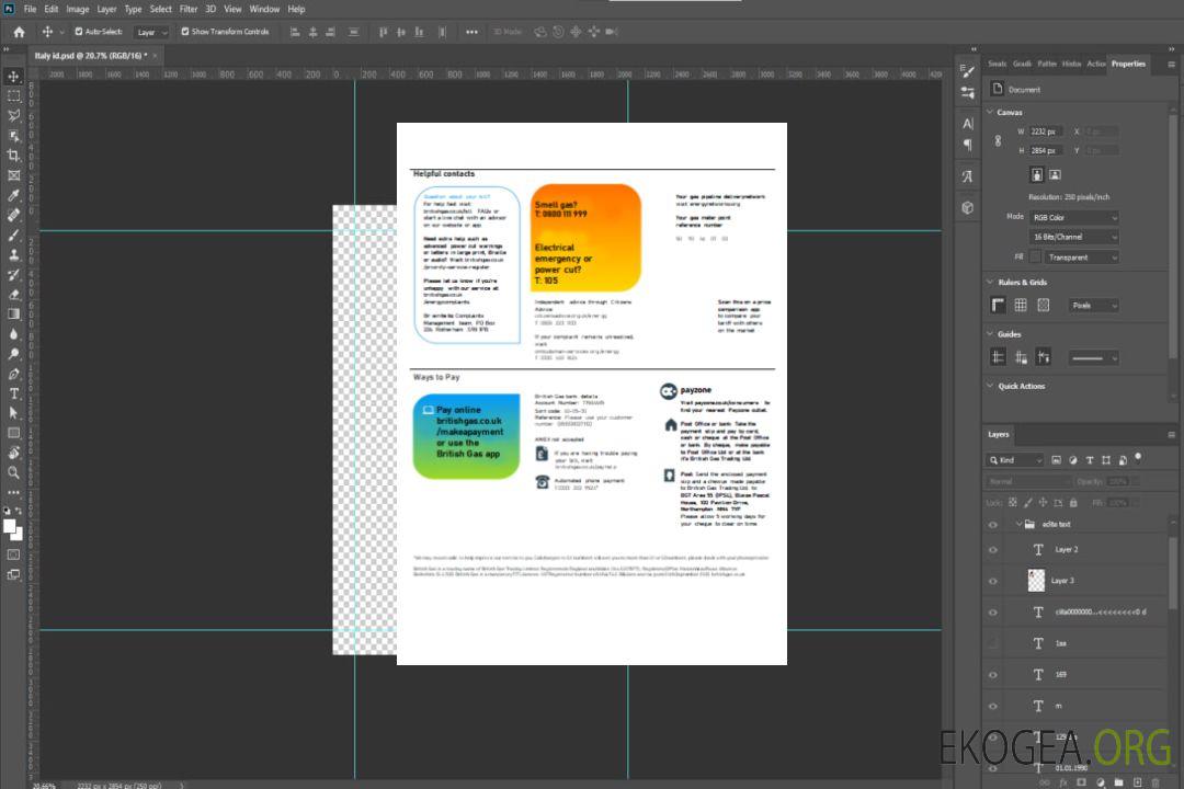 Facture commerciale pour les services publics de British Gas Energy SCR page 3 template Facture commerciale pour les services publics de British Gas Energy SCR page 3 template